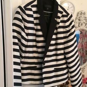 Black and cream striped blazer NWOT